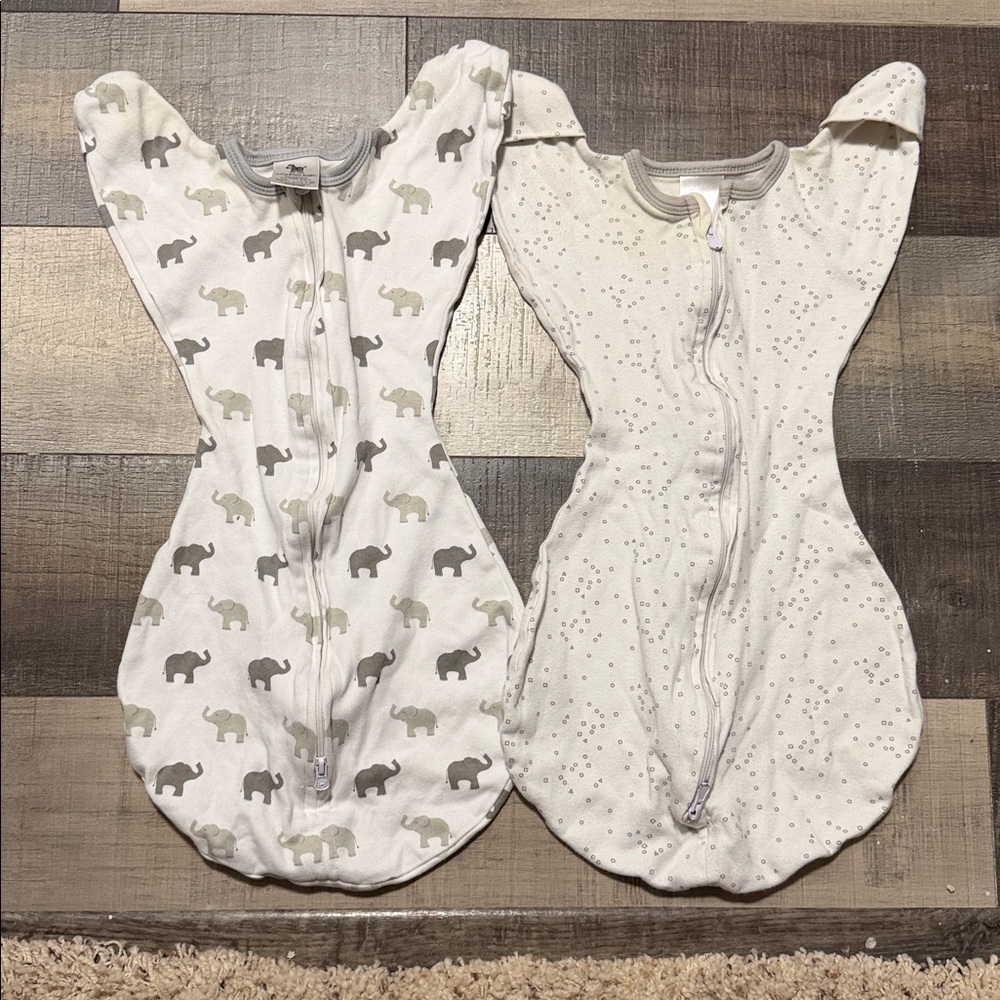 Elephant Print and Starry Night Kids Pajamas Sleep Sacks